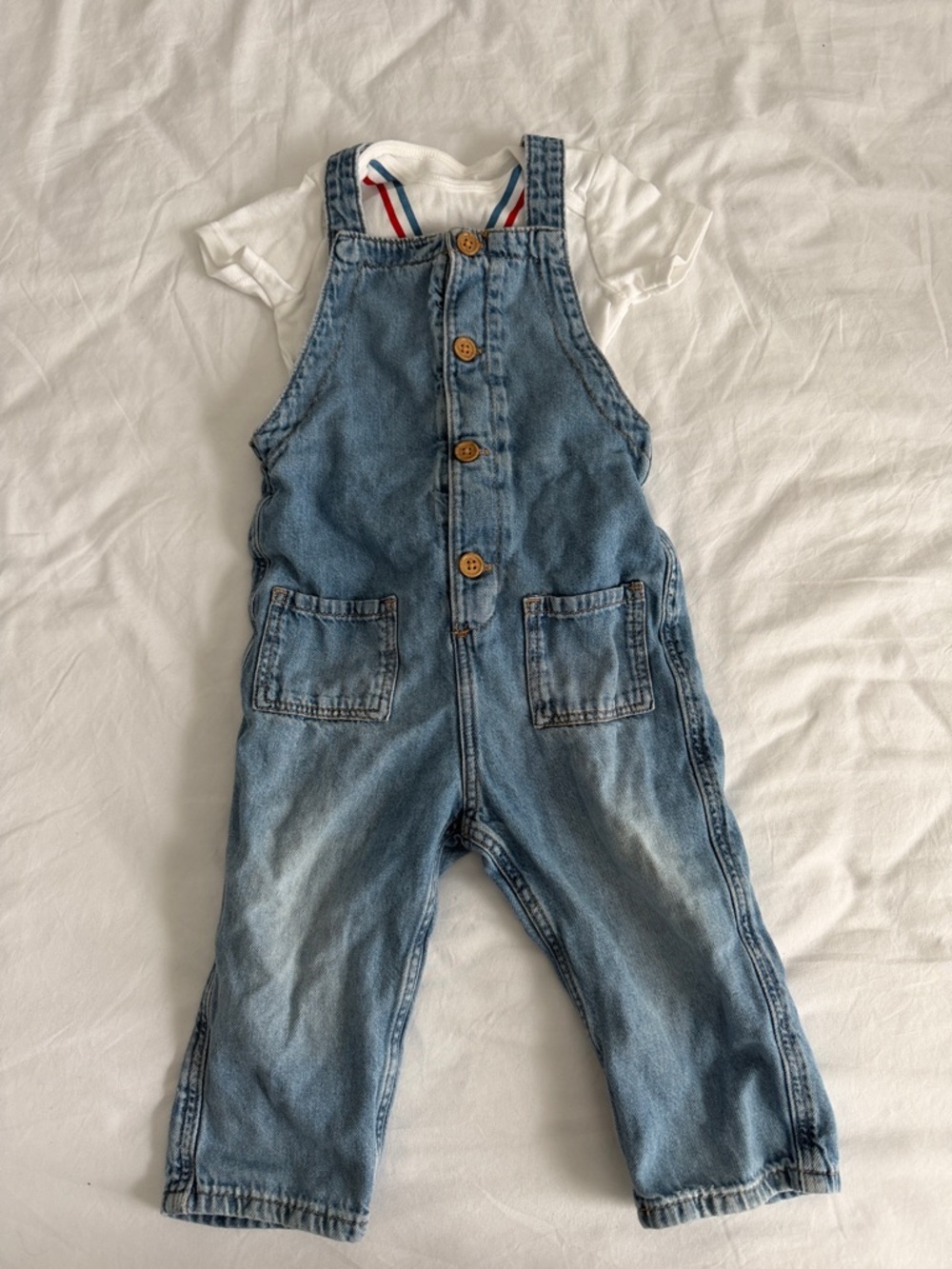 Denim Blue Kids' Overalls - baby 12 months